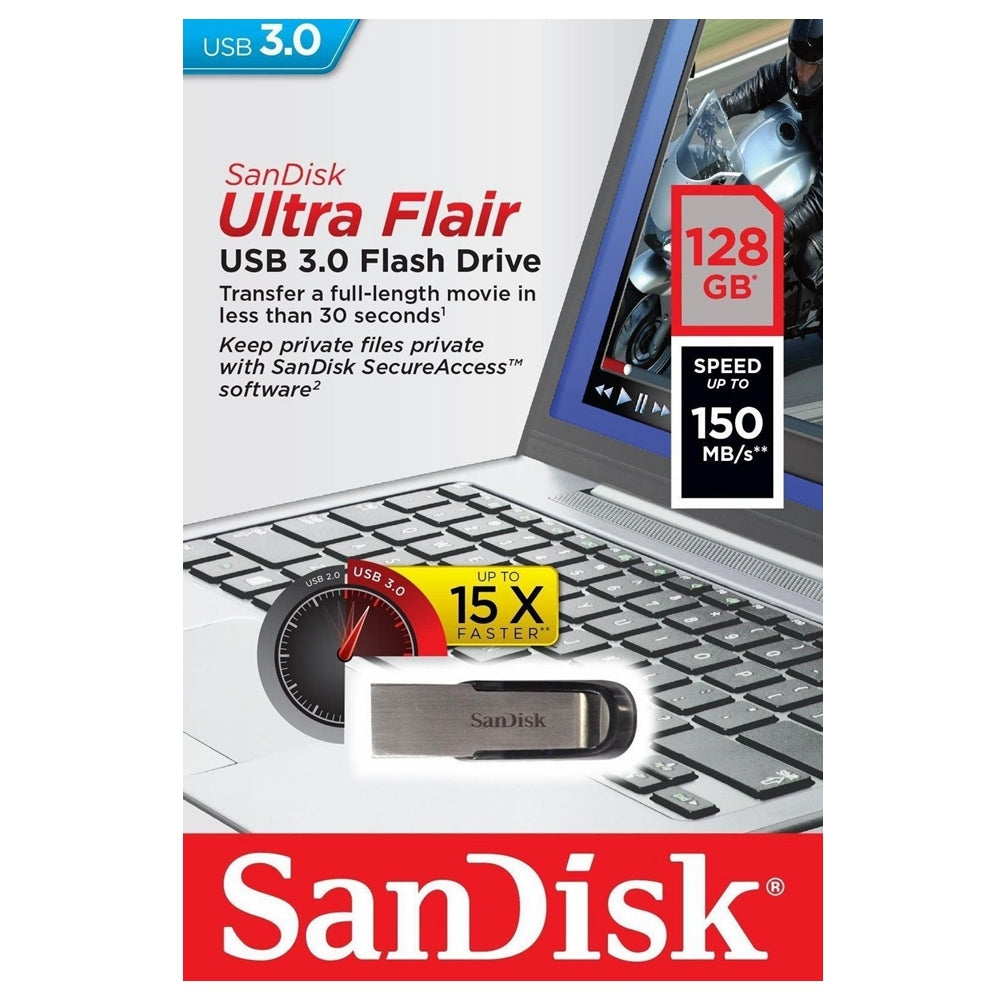 SanDisk Ultra Flair USB Flash Drive 3.0 PC Memory Stick 150MB/S