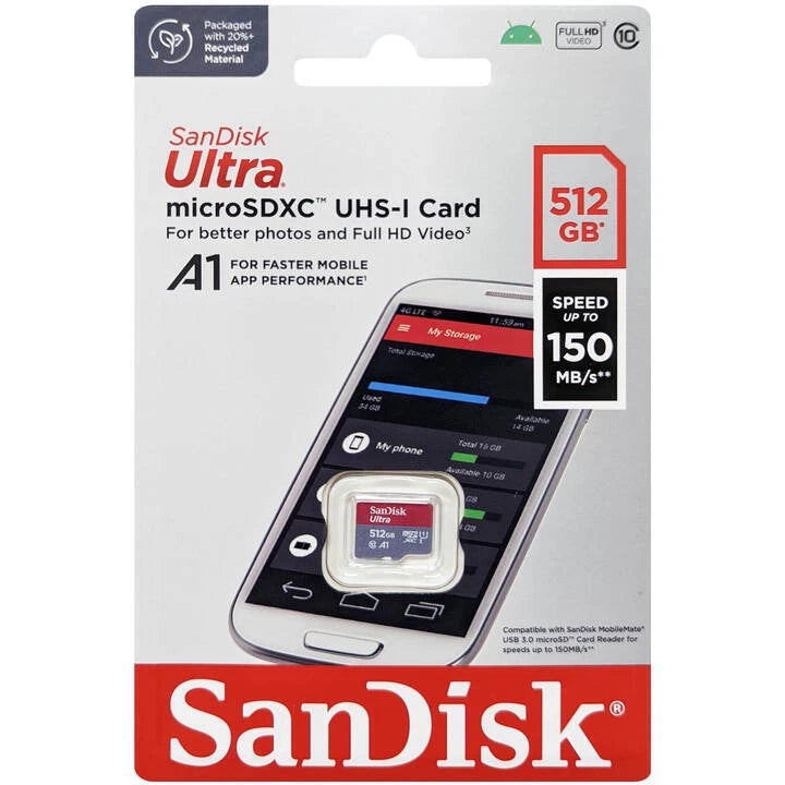 SanDisk Ultra Micro SD Card SDHC SDXC A1 UHS-I Mobile Phone TF Memory Card