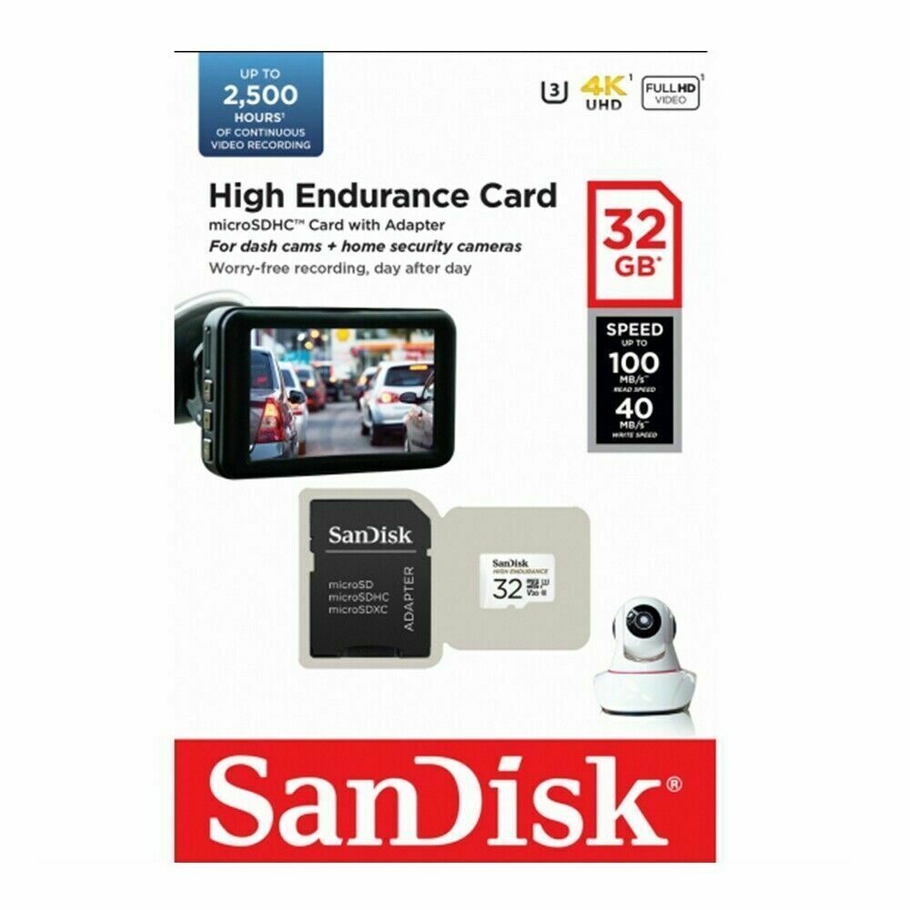 SanDisk High Endurance Micro SD Card SDXC UHS-I Dash Camera Surveillance Body Cam TF Memory Card